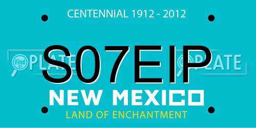 S07EIP New Mexico License Plate