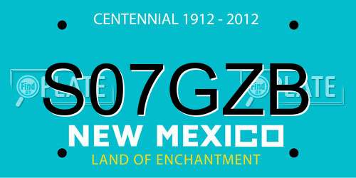 S07GZB New Mexico License Plate