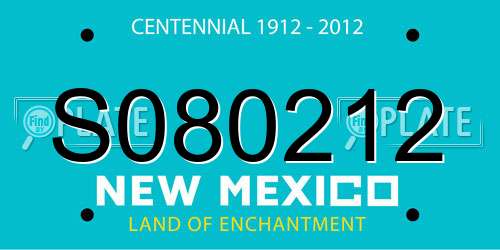 S080212 New Mexico License Plate