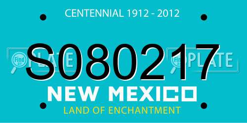 S080217 New Mexico License Plate