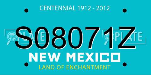 S08071Z New Mexico License Plate