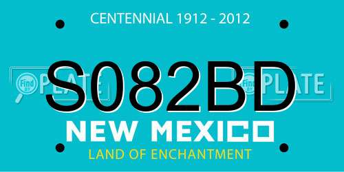 S082BD New Mexico License Plate