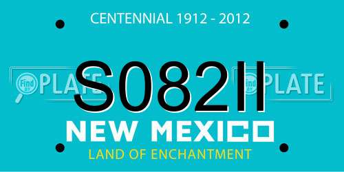 S082II New Mexico License Plate