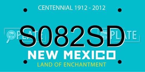 S082SD New Mexico License Plate