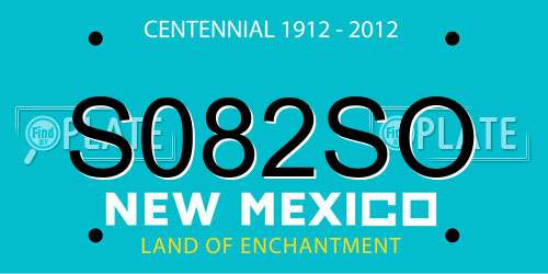 S082SO New Mexico License Plate