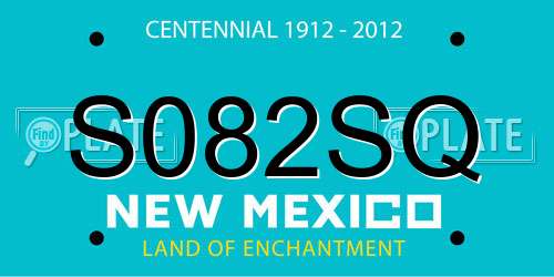 S082SQ New Mexico License Plate