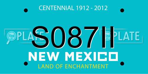 S087II New Mexico License Plate