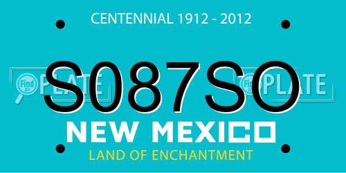 S087SO New Mexico License Plate
