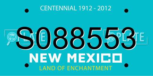 S088553 New Mexico License Plate