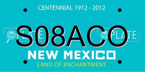 S08ACO New Mexico License Plate