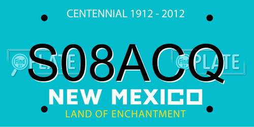 S08ACQ New Mexico License Plate