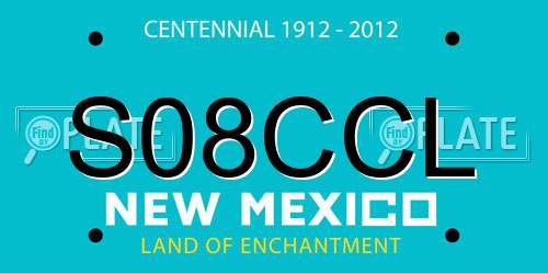 S08CCL New Mexico License Plate
