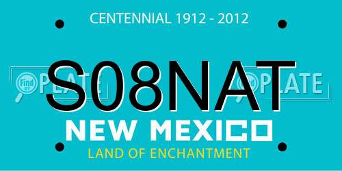 S08NAT New Mexico License Plate