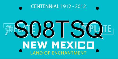 S08TSQ New Mexico License Plate