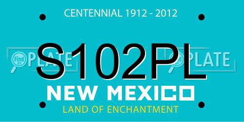 S102PL New Mexico License Plate