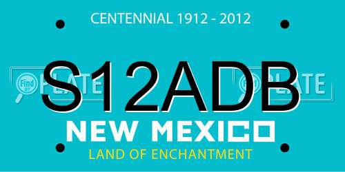 S12ADB New Mexico License Plate