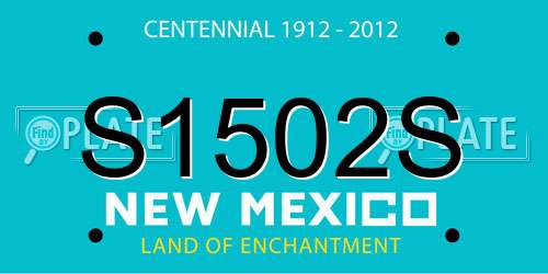 S1502S New Mexico License Plate