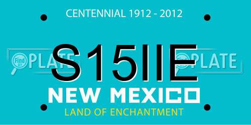 S15IIE New Mexico License Plate