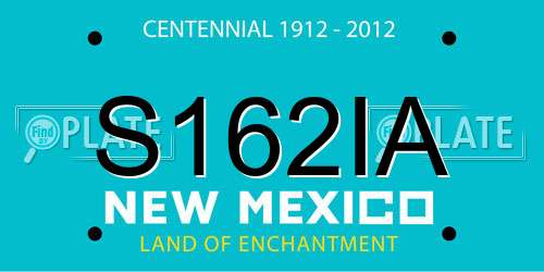 S162IA New Mexico License Plate