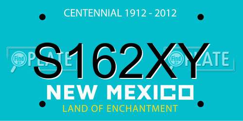 S162XY New Mexico License Plate