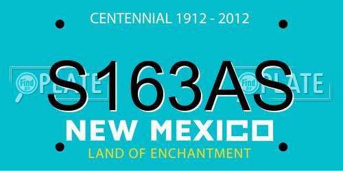 S163AS New Mexico License Plate