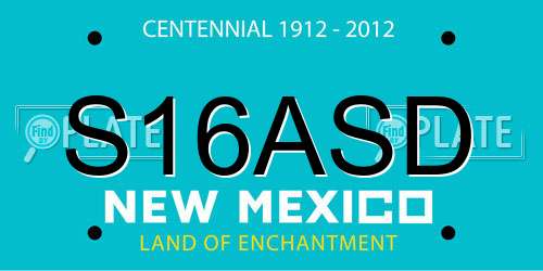 S16ASD New Mexico License Plate