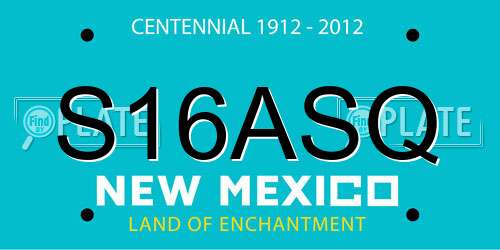 S16ASQ New Mexico License Plate