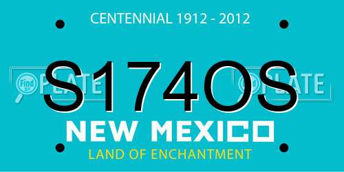 S174OS New Mexico License Plate