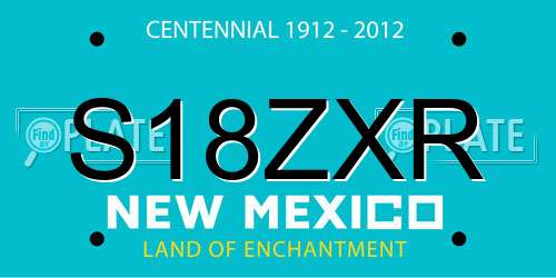 S18ZXR New Mexico License Plate