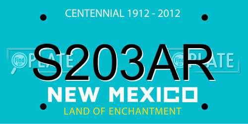 S203AR New Mexico License Plate