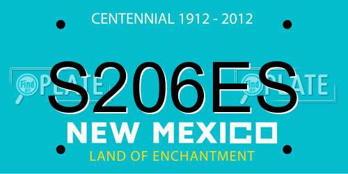 S206ES New Mexico License Plate