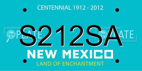 S212SA New Mexico License Plate
