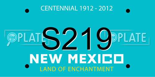 S219 New Mexico License Plate