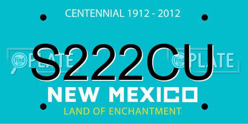 S222CU New Mexico License Plate