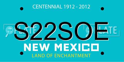 S22SOE New Mexico License Plate