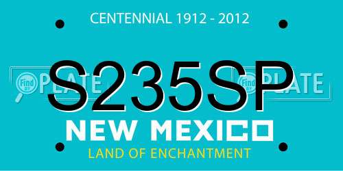 S235SP New Mexico License Plate