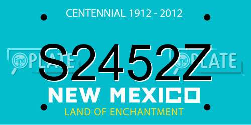 S2452Z New Mexico License Plate
