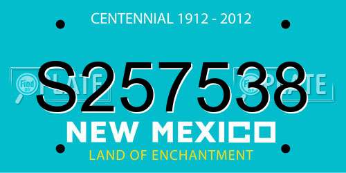 S257538 New Mexico License Plate