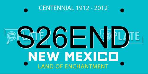 S26END New Mexico License Plate