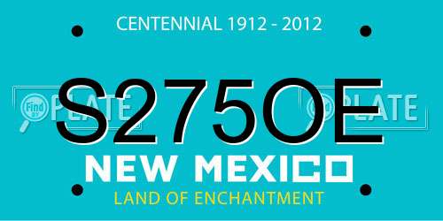 S275OE New Mexico License Plate