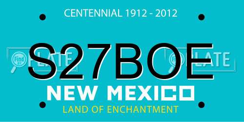 S27BOE New Mexico License Plate