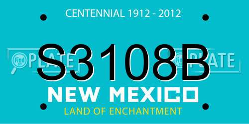 S3108B New Mexico License Plate