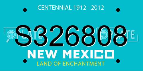 S326808 New Mexico License Plate