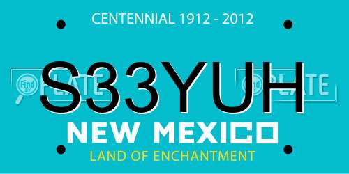 S33YUH New Mexico License Plate