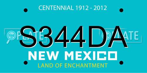 S344DA New Mexico License Plate