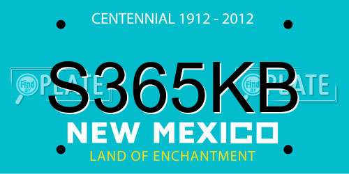 S365KB New Mexico License Plate