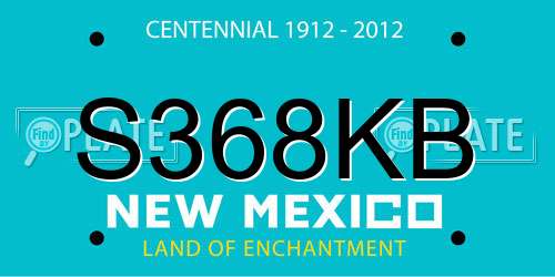 S368KB New Mexico License Plate