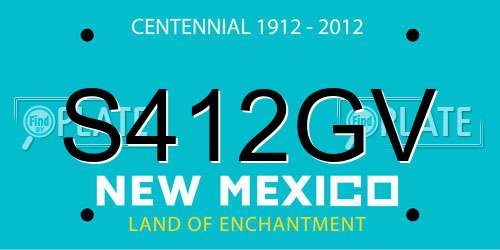 S412GV New Mexico License Plate