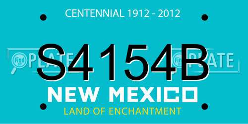 S4154B New Mexico License Plate