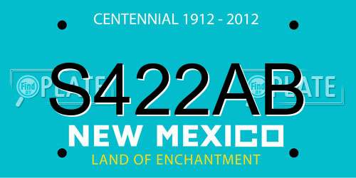 S422AB New Mexico License Plate